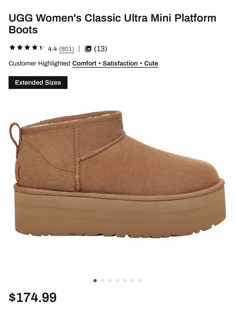 UGG Woman’s Classic Ultra Mini Platform Boot - Chestnut